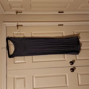 Maternity Maxi Skirt Navy Blue and White